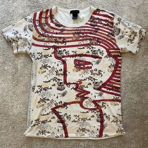 Custo Barcelona Striped Tee in Red and Cream
